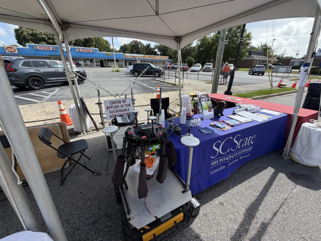 SC State University 1890 Research and Extension-Center of Applied A.I. for Sustainable Agriculture (CAAI4SA) exhibit at the 2026 DIG STEM Festival.